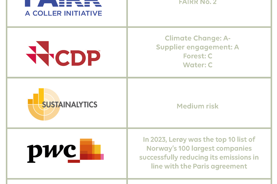 Table of rating agencies and ranking